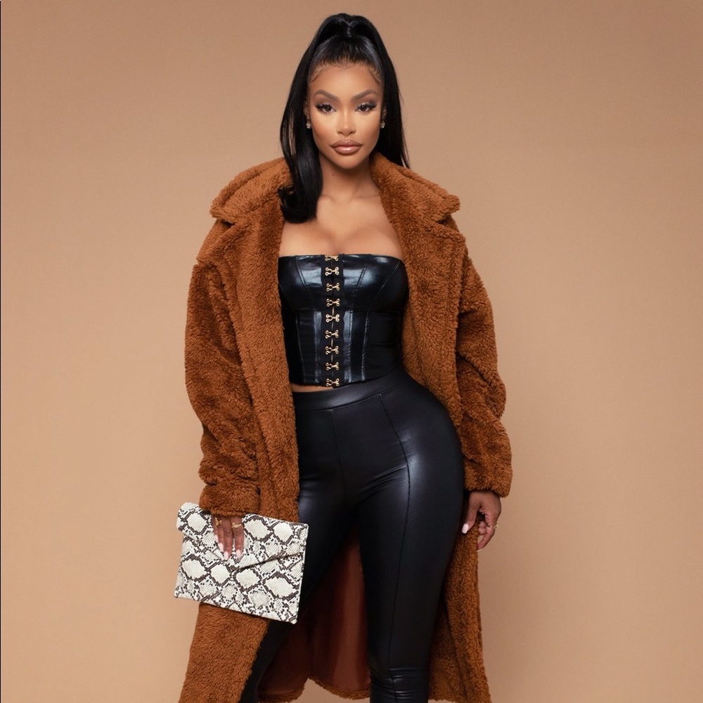 Faux Leather corset/ bandeau top
